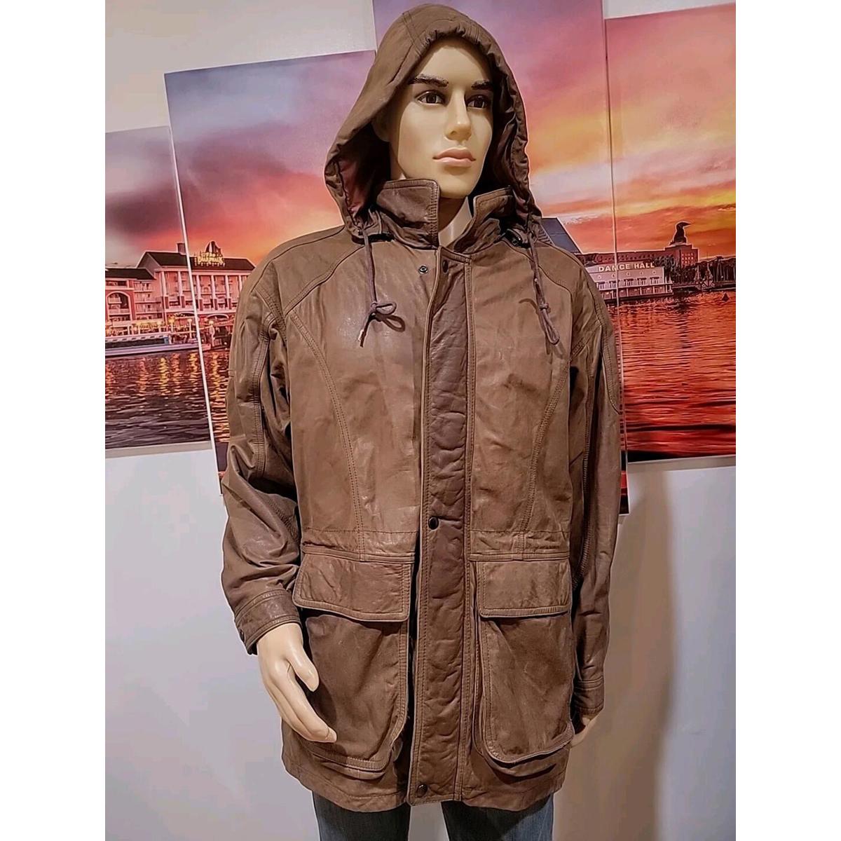 Sanzzini, Vintage, Men Zip Up Real Lambskin Leather Size S Coat, Jacket Brown #C